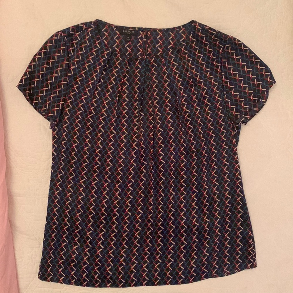 Talbots silk short sleeved blouse